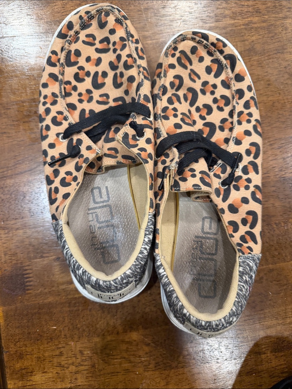 Hey Dude Kids Leopard-Print Canvas Sneakers in Orange and Black